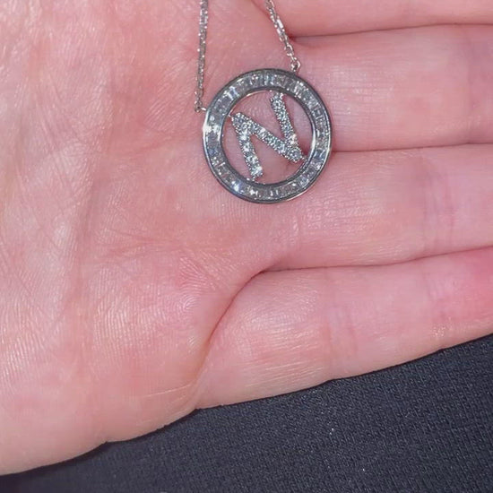 Round Shape Diamond Initial Pendant - Video