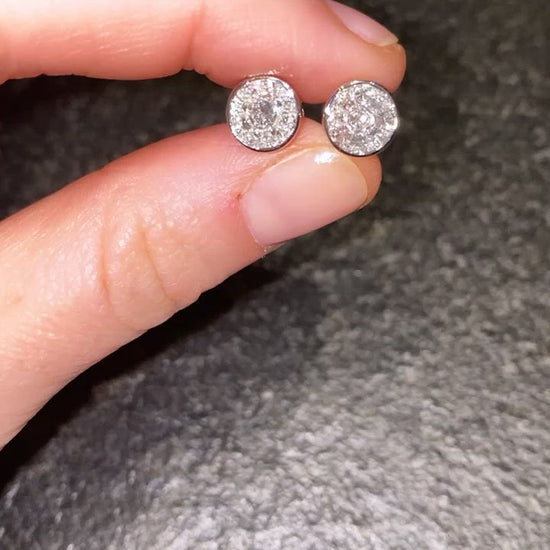 Bezel Set Illusion Diamond Studs - Video