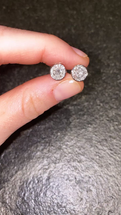 Bezel Set Illusion Diamond Studs - Video
