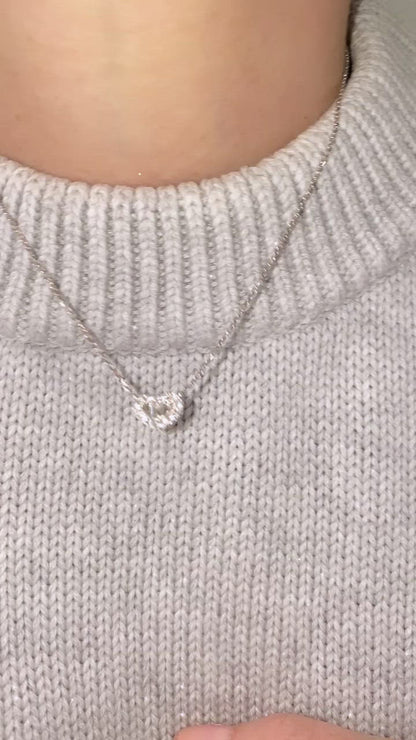 Round and Baguette Diamond Heart Pendant - Video