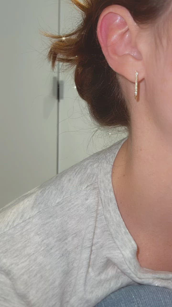 Small “Nikki” Diamond Hoops - Video