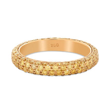 Load image into Gallery viewer, Multi Row Yellow Pave Diamond Band