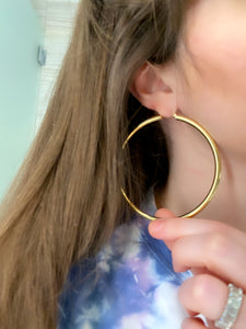 Large Thick Gold Hoops 6