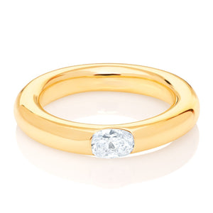 18k Gold Oval Diamond Band