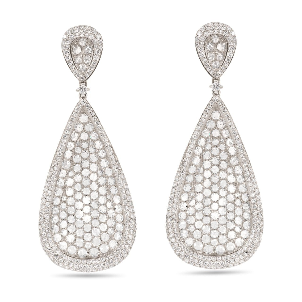 Rose Cut Diamond Drop Earrings