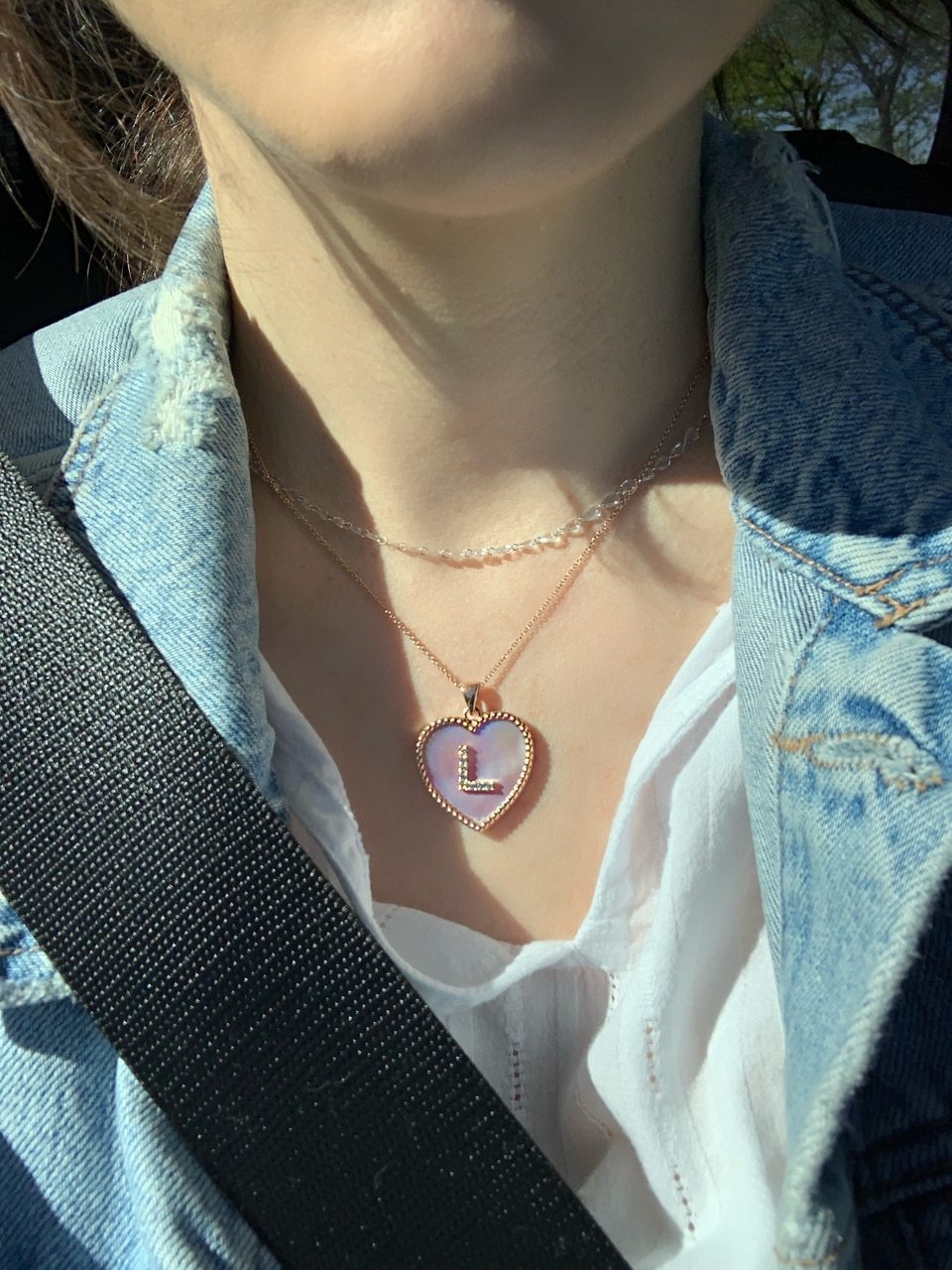 Big Gemstone Heart Necklace, Crystal Heart