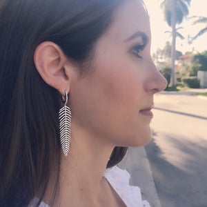 Medium Feather Diamond Earrings