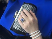 Load image into Gallery viewer, Cushion Cut Sapphire and Diamond Ring