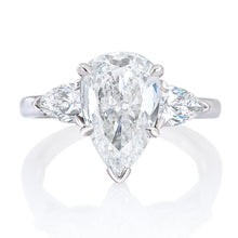 Load image into Gallery viewer, Three Stone Pear Diamond Engagement Ring