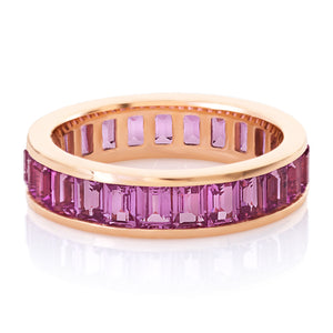 Pink Sapphire Channel Set Eternity Band