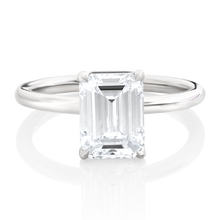 Load image into Gallery viewer, Emerald Cut Diamond Solitaire Engagement Ring