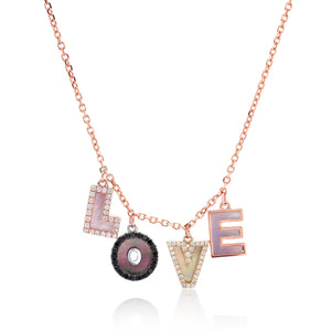 Mother of Pearl Letter Charm Necklace