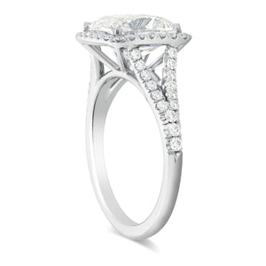 Cushion Cut Split Shank Diamond Engagement Ring - Two
