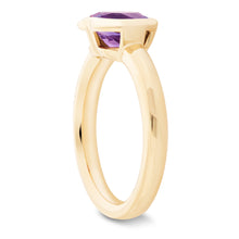 Load image into Gallery viewer, Bezel Set Gemstone Heart Ring - Amethyst two