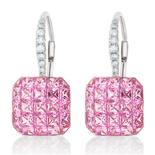 Load image into Gallery viewer, Pink Sapphire Hanging Earrings