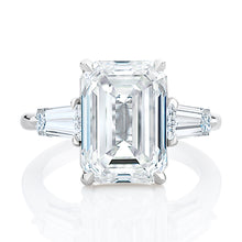 Load image into Gallery viewer, Three Stone Emerald Cut Engagement Ring - Three