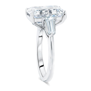 Three Stone Emerald Cut Engagement Ring - Two