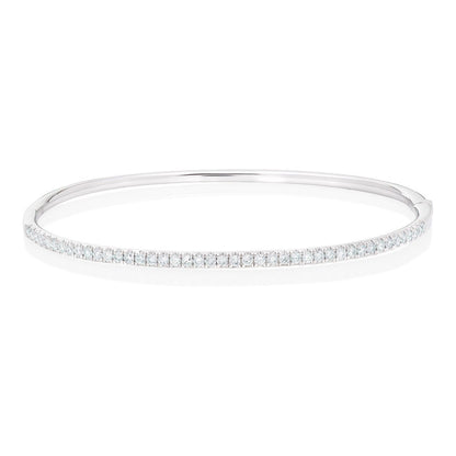 Diamond Half Way Oval Bangle