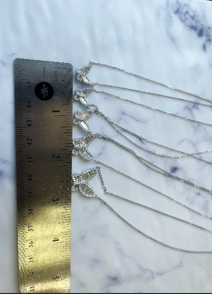 Medium Two Tone Diamond Butterfly Pendant - Measurements