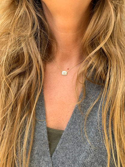 Round and Baguette Diamond Pendant 2