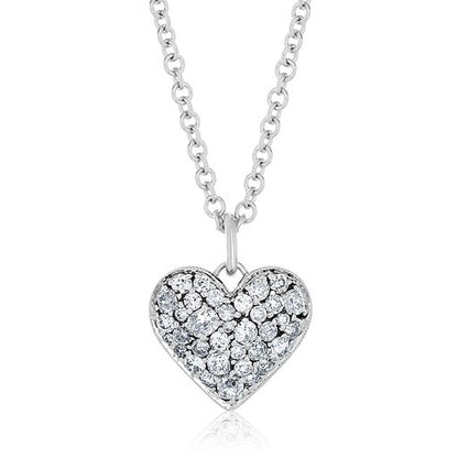Baby NYC Cobblestone Heart Pendant - White