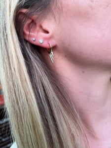 Dangle Diamond Spike Hoop Earrings 4