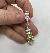 Load image into Gallery viewer, Fancy Diamond and Yellow Sapphire Dangle Earrings