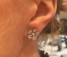 Load image into Gallery viewer, Diamond Rose Cut Flower Earrings 2