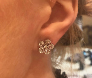 Diamond Rose Cut Flower Earrings 2