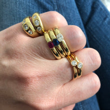 Load image into Gallery viewer, Diamond and Gold Gypsy Ring 3