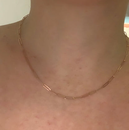 Thin Paperclip Chain Necklace 2