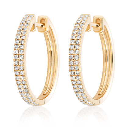 Large Double Row Diamond Hoops