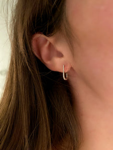 Medium Rectangular Hoop Earrings - 3