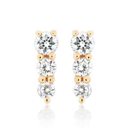 Trio Diamond Bar Earrings