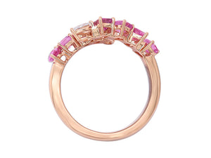 Pink Sapphire and Diamond Mixed Cut Ring 2