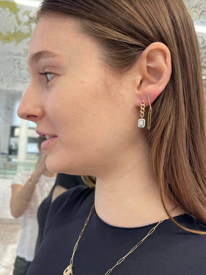 Chain Link Illusion Diamond Earrings 3