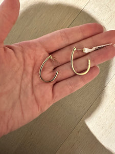 Diamond Curved Hoop Earrings - Four