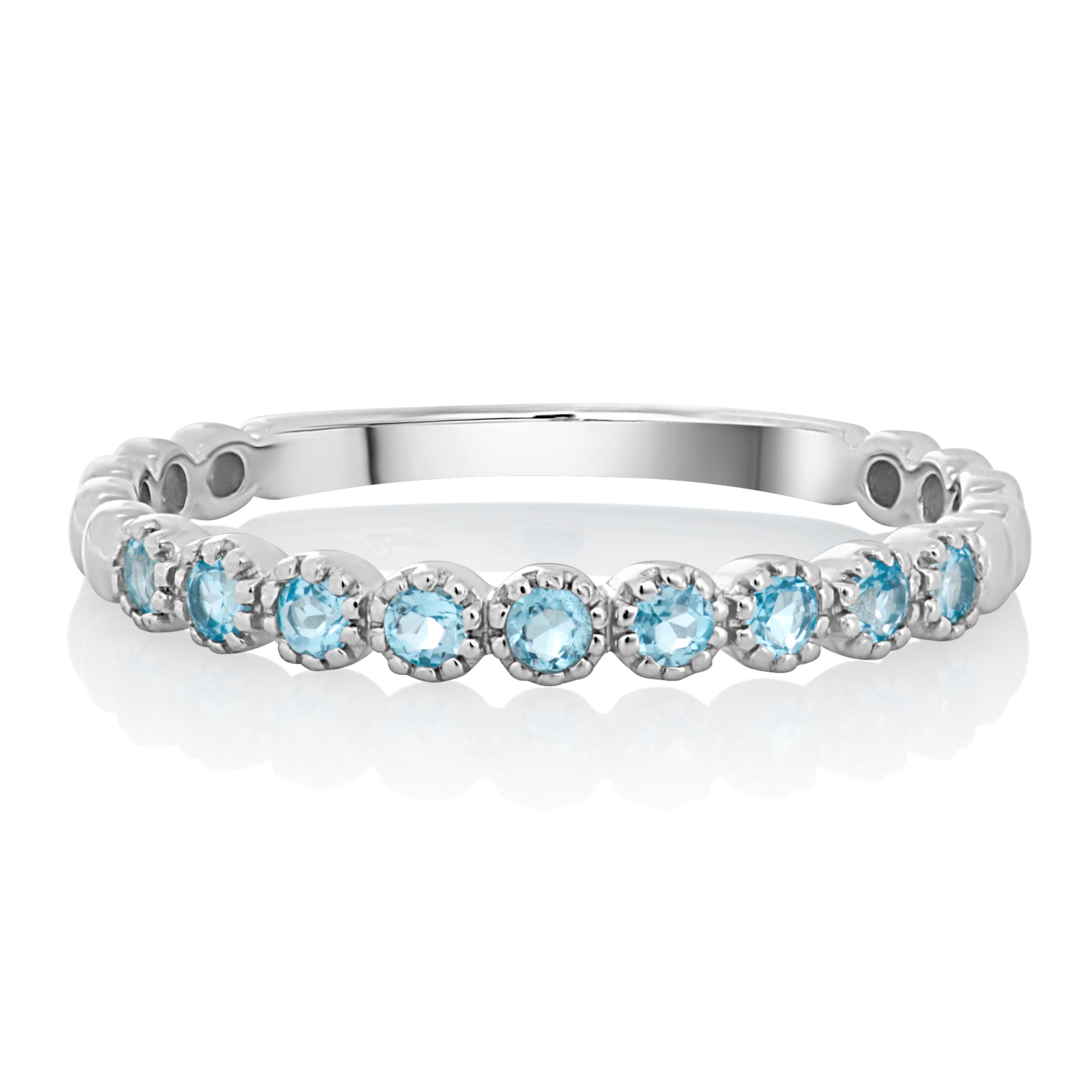 Dainty 2 Sky Blue Topaz Band