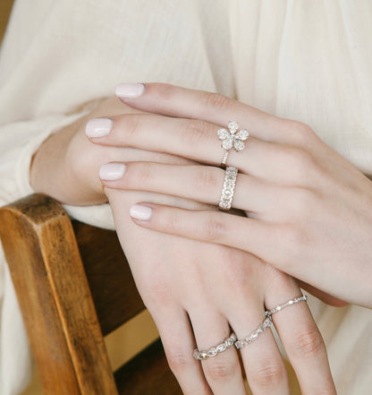 Diamond Flower Illusion Set Ring 3