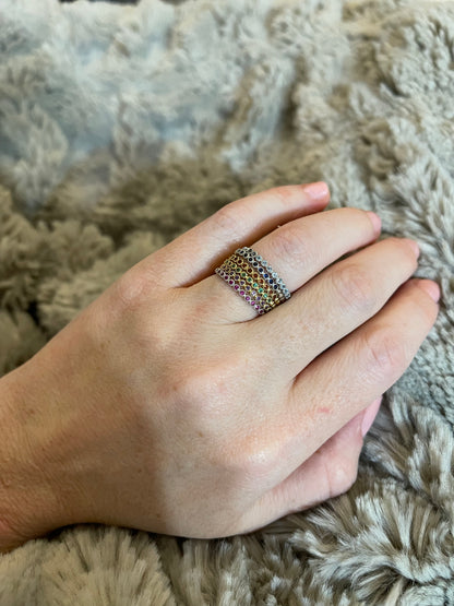 Dainty 1 Sapphire Band - Three