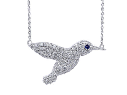 Large Diamond Hummingbird Pendant 2