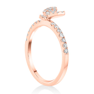 Petite Diamond Butterfly Ring - Rose two