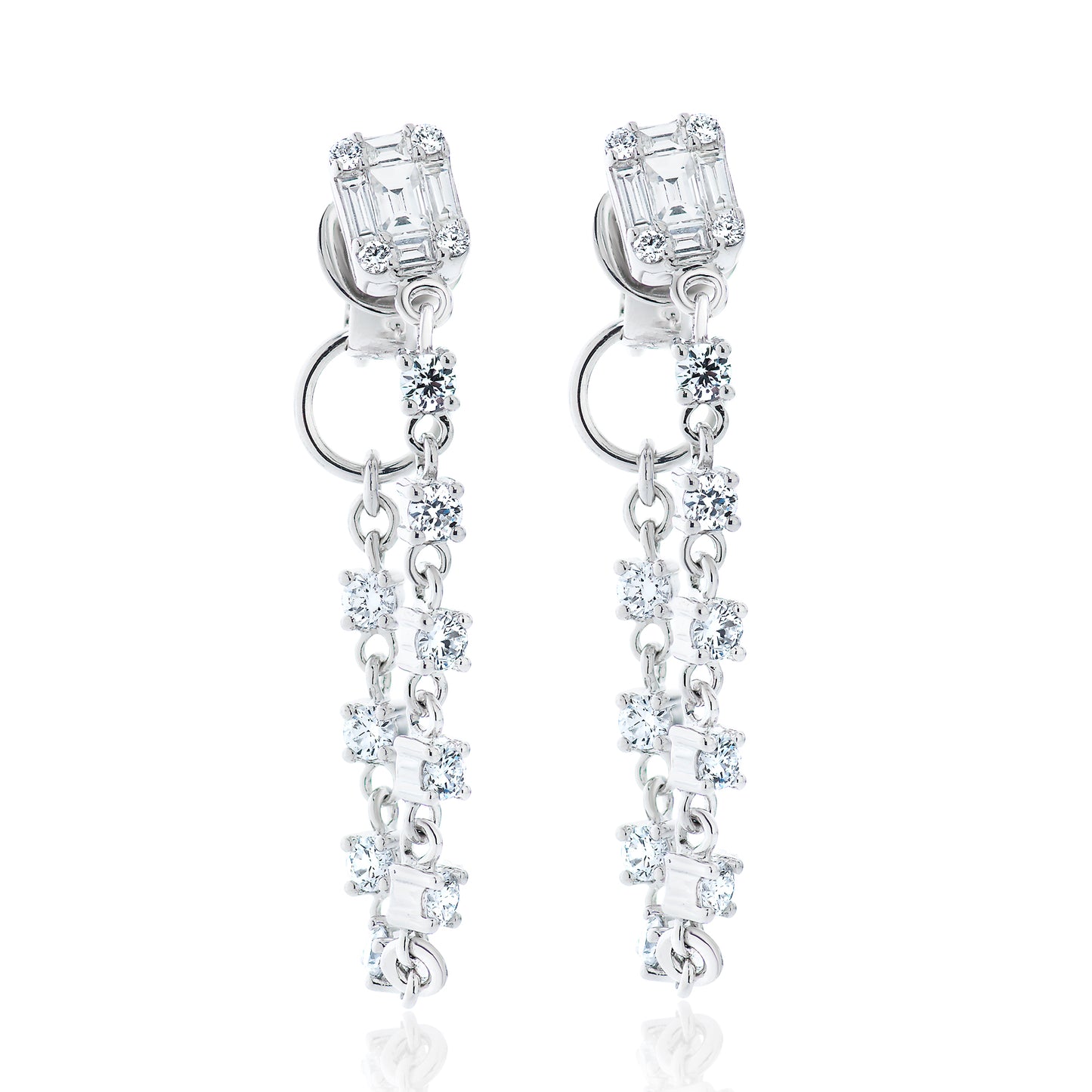 Diamond Illusion Chain Link Earrings