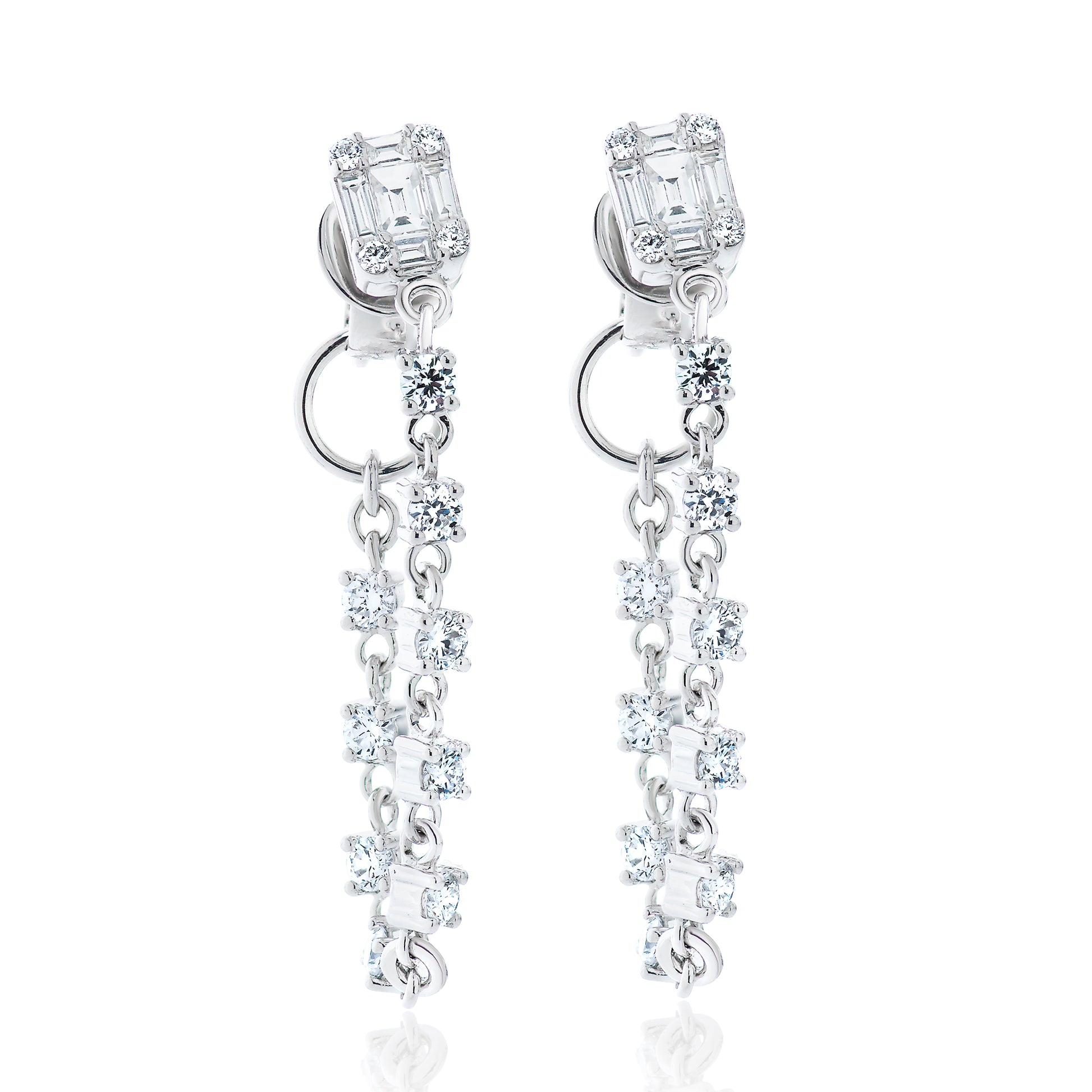 Diamond Illusion Chain Link Earrings