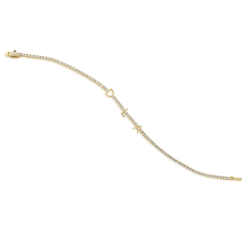 Initial Diamond Tennis Bracelet