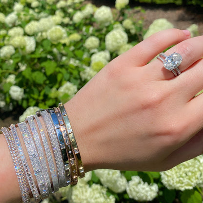 Round and Baguette Diamond Bangle 5