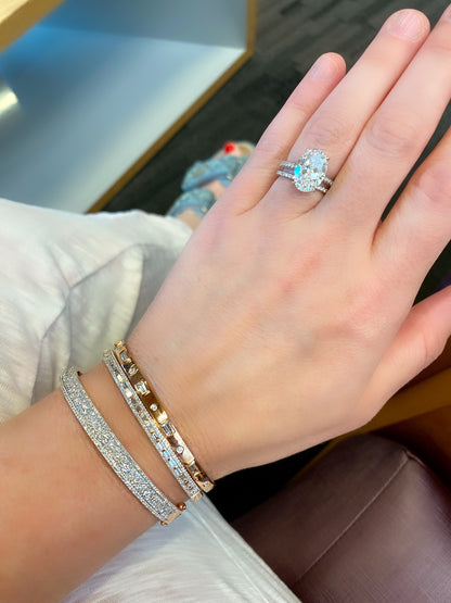 Round and Baguette Diamond Bangle 4