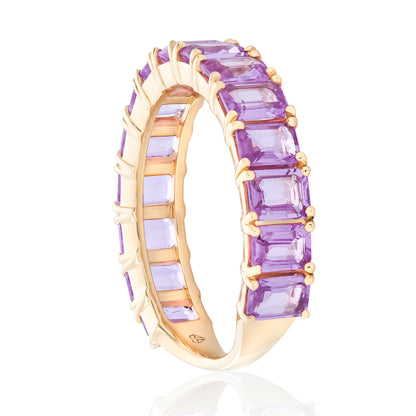 Emerald Cut Nikki Pink Sapphire Band 2