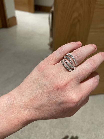 Four Row Diamond Baguette Ring 4