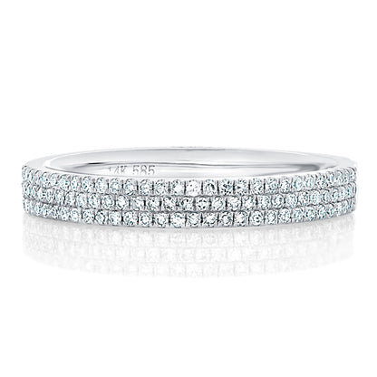 Three Row Half Way Diamond Band